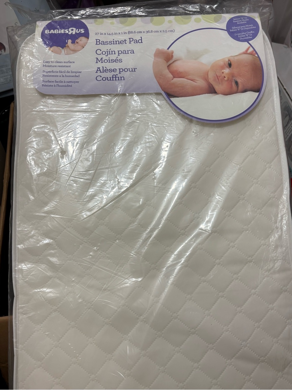 Brand New White Bassinet Pad 27 in x 14.5 in x 1 in